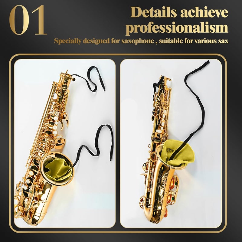 Lerodite Saxophone Cleaning Cloth Cleaning Care Tool for Flute Sax Inside Tube (Yellow) - Image 2